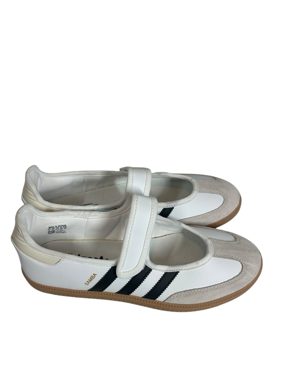 adidas Samba Mary-Jane Sneakers in White, Black & Gum - Picture 5 of 8